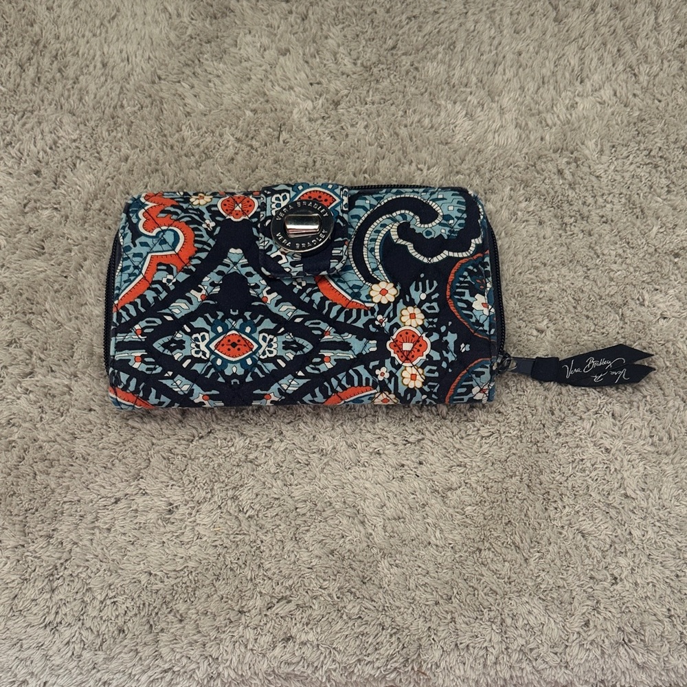 Vera Bradley Blue and Orange Patterned Wallet